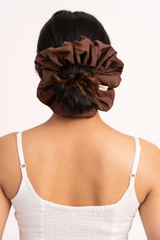 Brown Solid Scrunchie