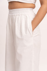 White Elastic Pants