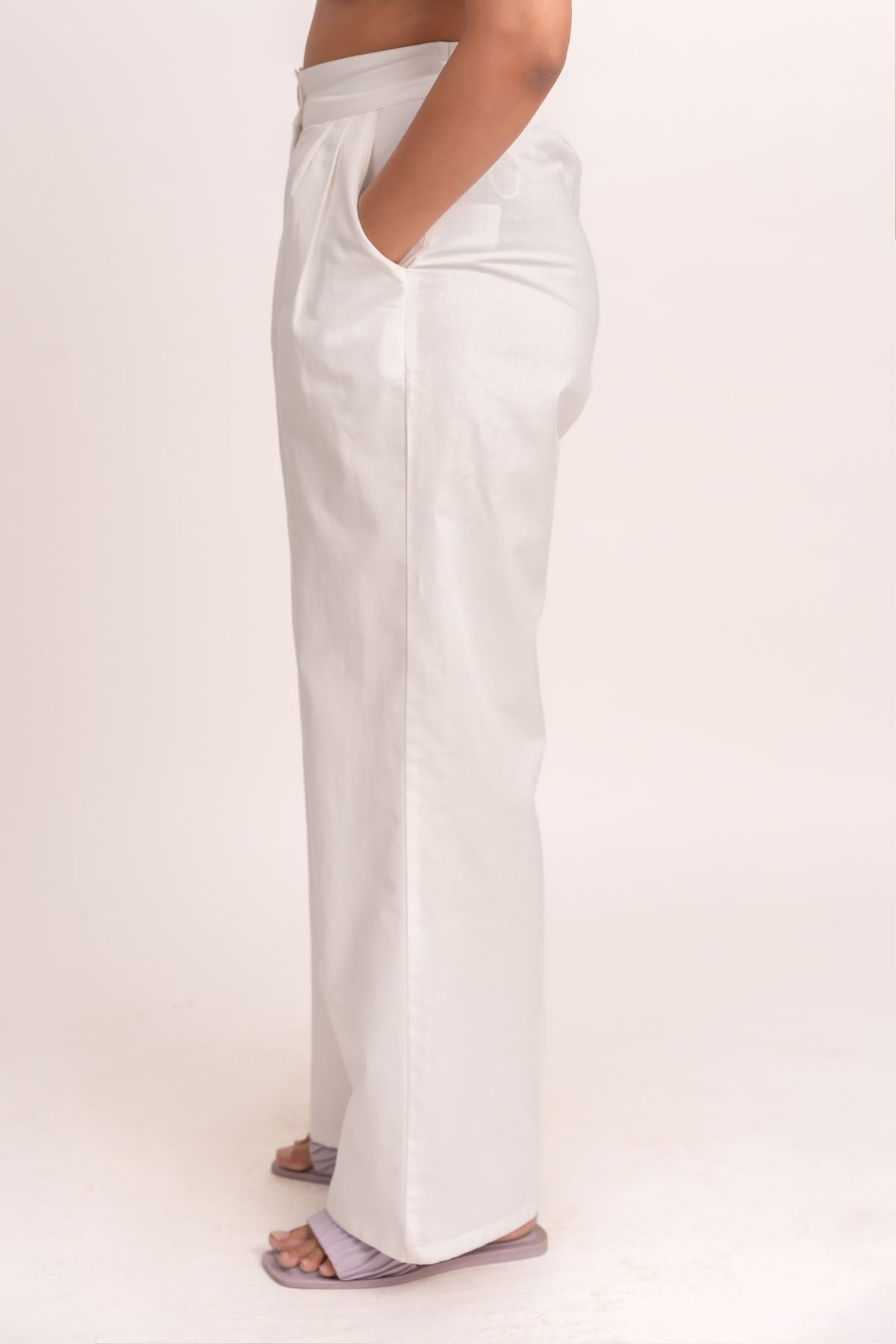 White Button Pants