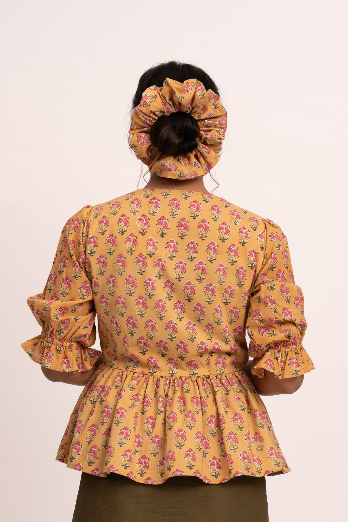 New Yellow Print Scrunchie