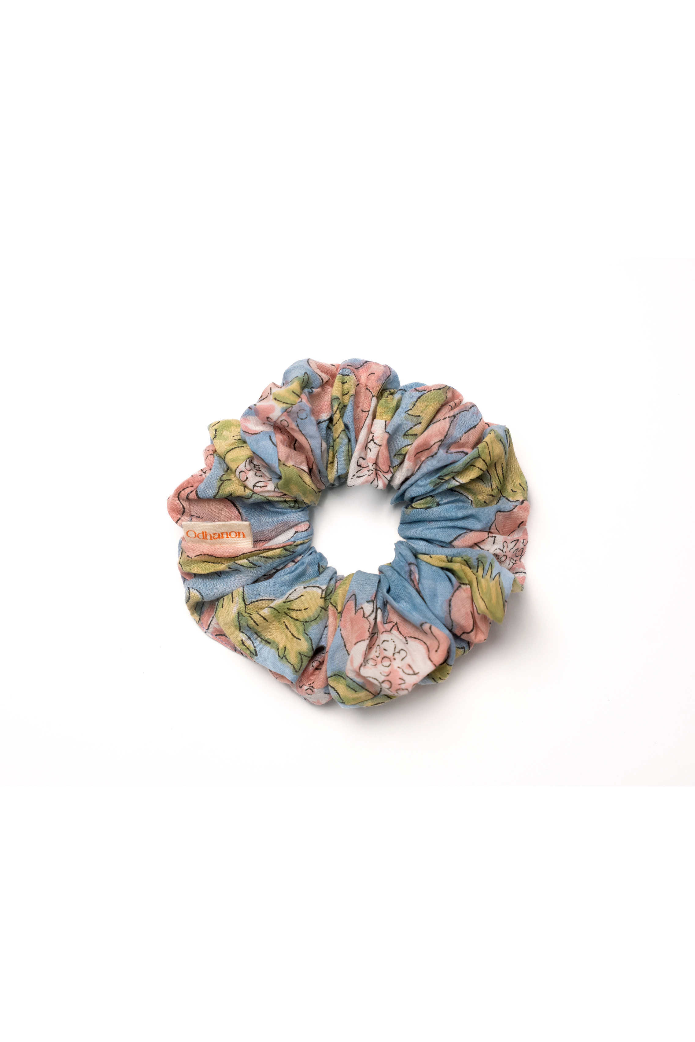 Blue Big Florals Scrunchie - Odhanon