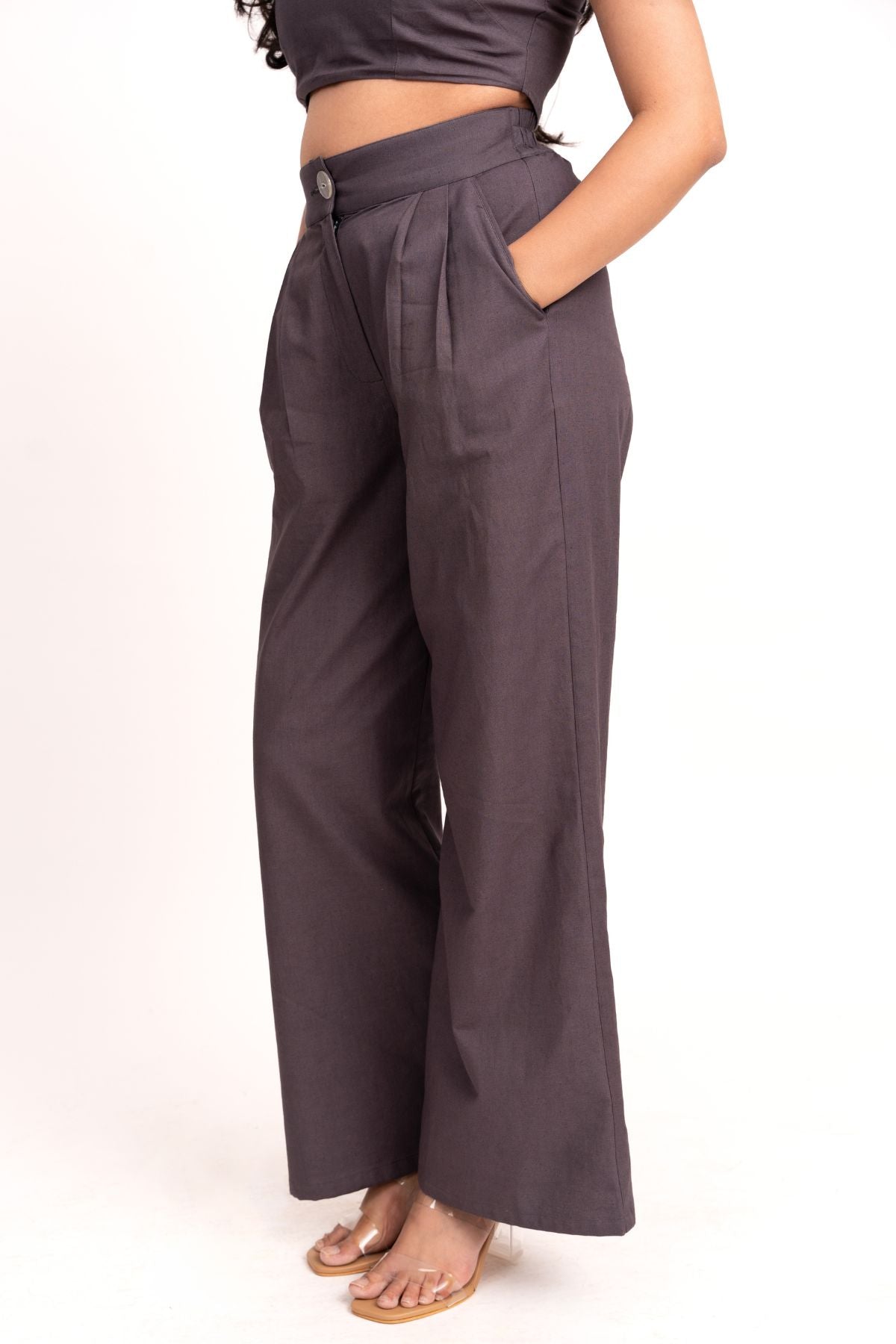 Grey Button Pants