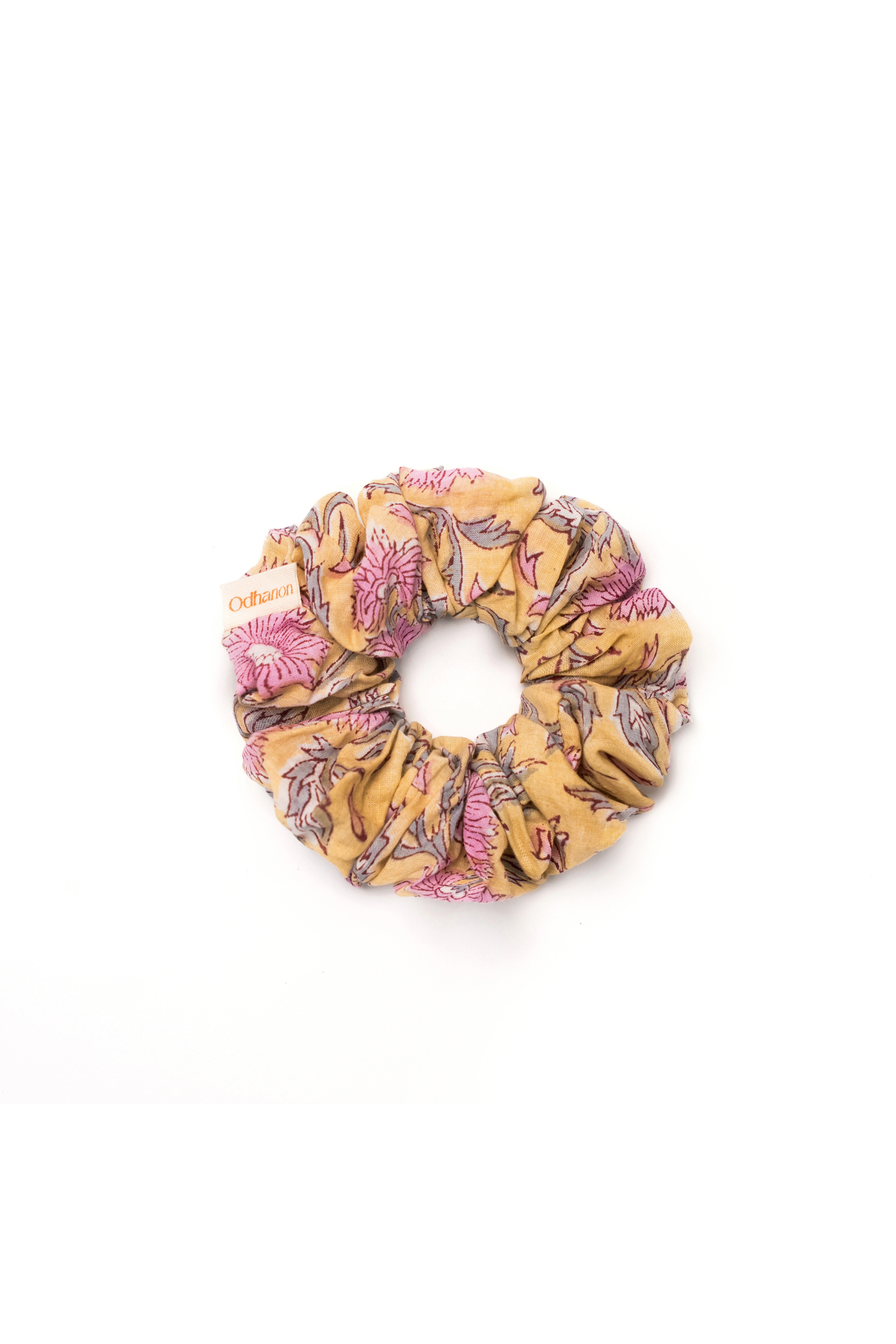 Yellow Pink Florals Scrunchie