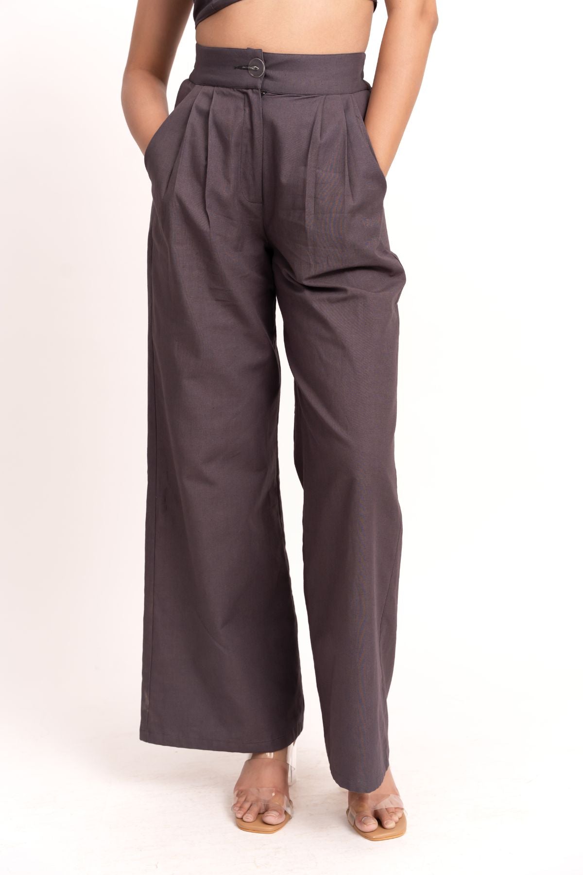 Grey Button Pants