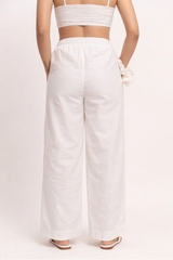 White Elastic Pants