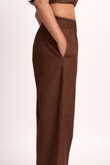 Brown Elastic Pants