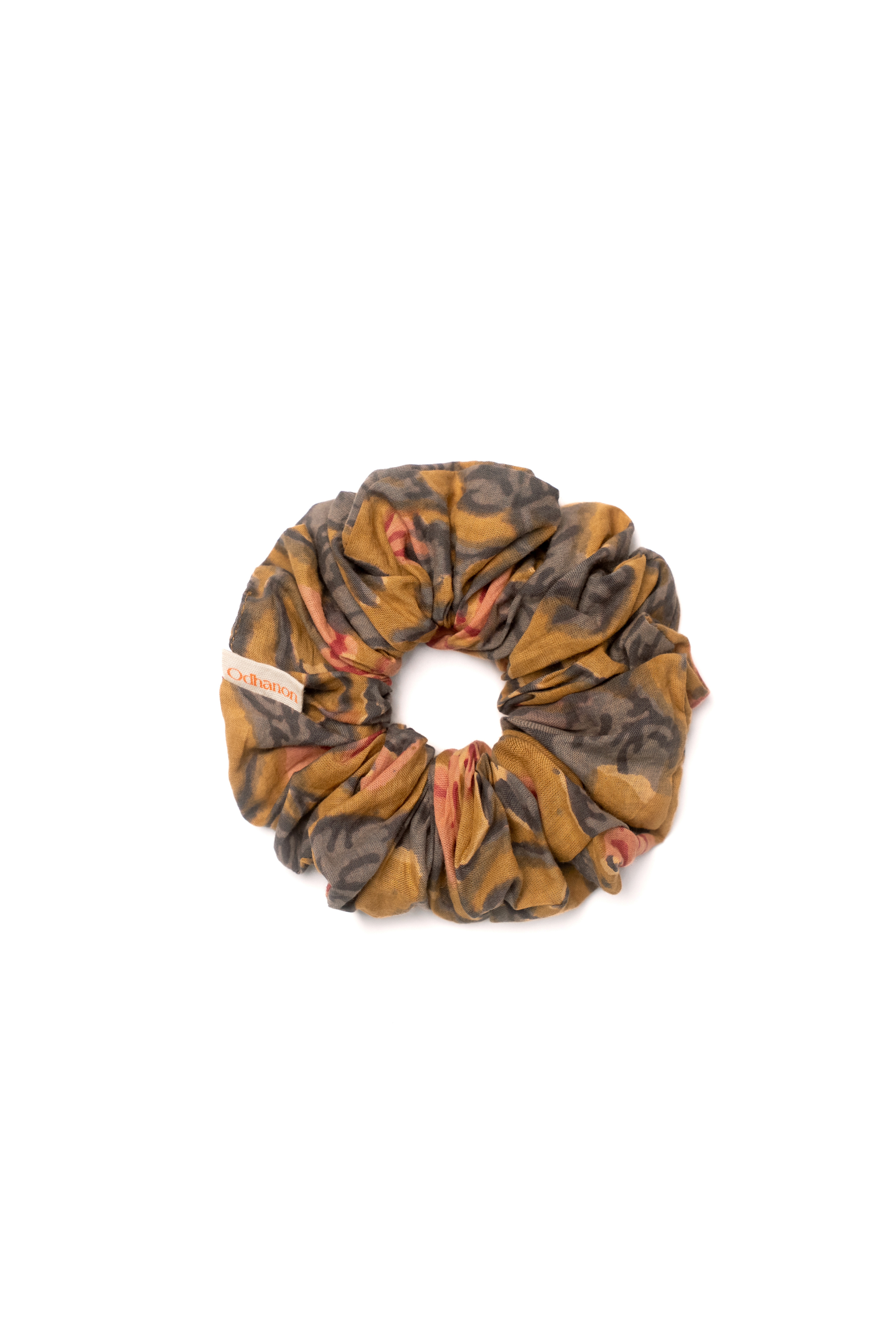 Mustard Big Florals Scrunchy - Odhanon