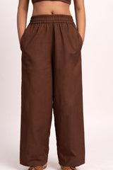 Brown Elastic Pants