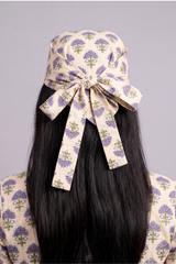 White Floral Print Bandana