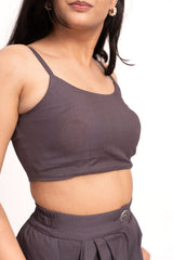 Grey Crop Top