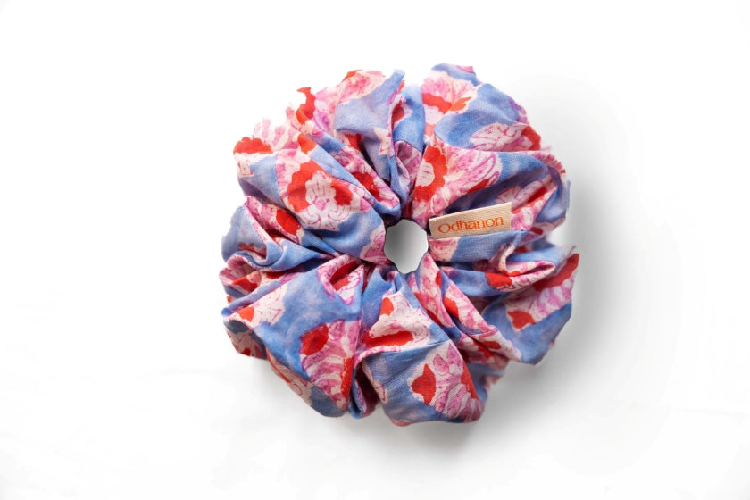 Leaf Print Cotton Scrunchie - Odhanon
