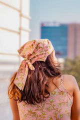 Pink Floral Head Scarf