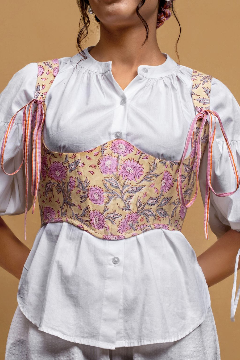 Violet Bust Corset in Yellow - Odhanon