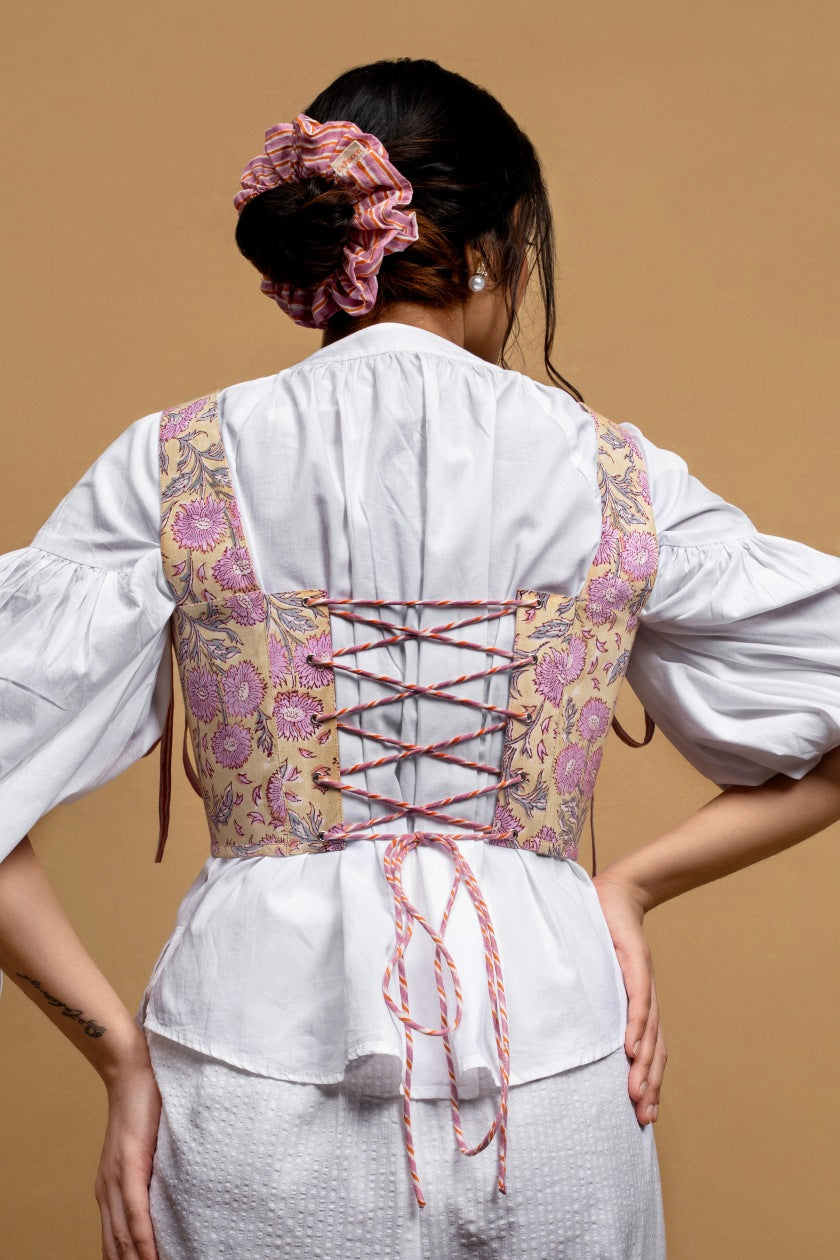 Violet Bust Corset in Yellow - Odhanon