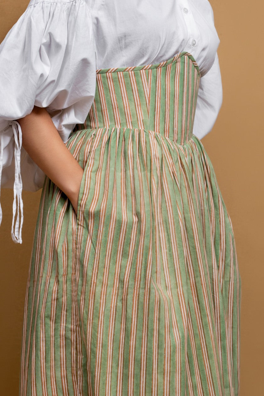 Violet Corset Skirt in Green - Odhanon