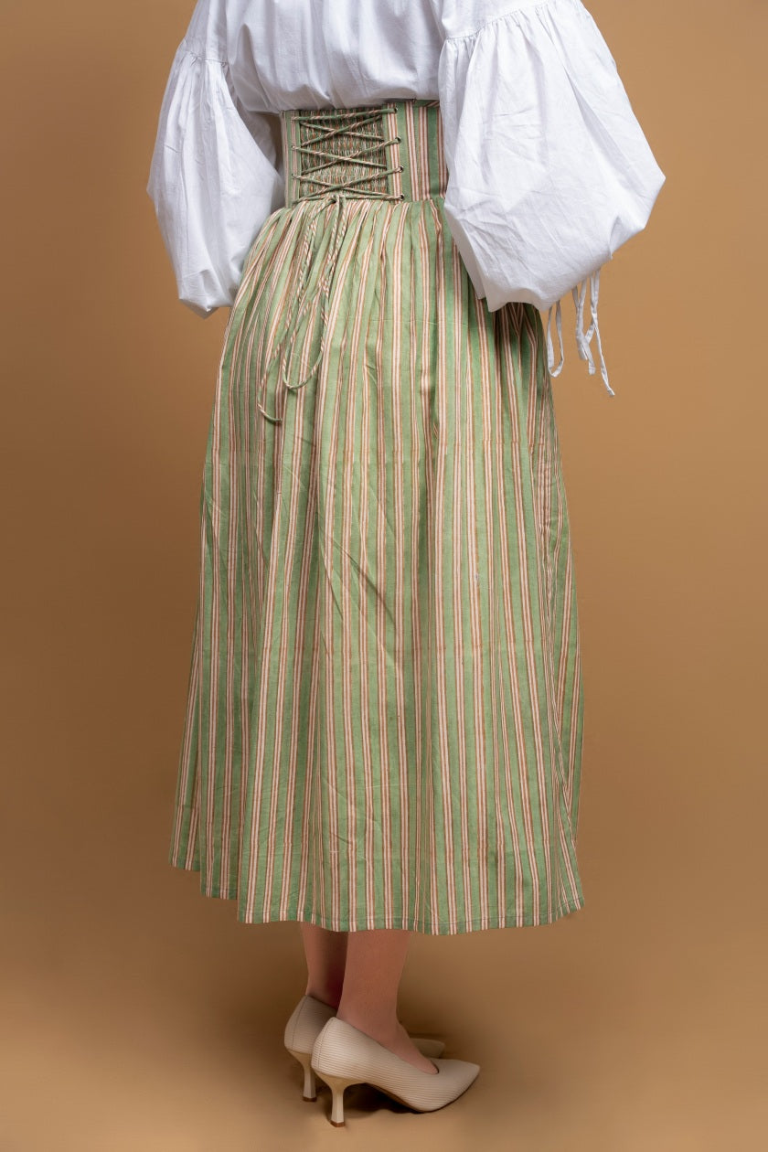 Violet Corset Skirt in Green - Odhanon