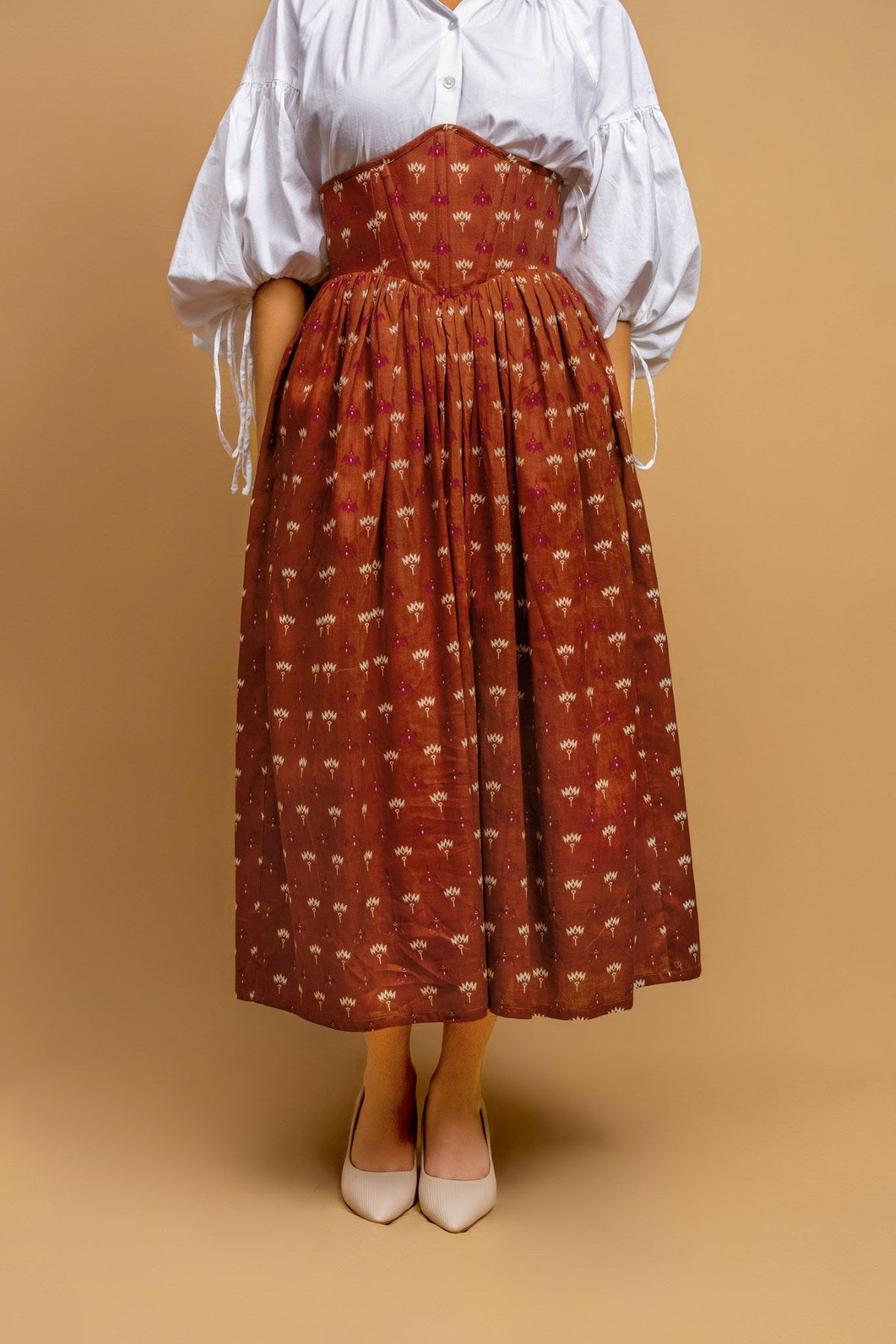 Violet Corset Skirt in Brown - Odhanon