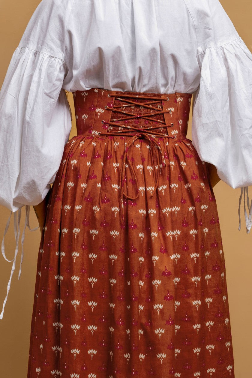 Violet Corset Skirt in Brown - Odhanon