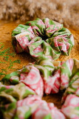 Floral Green Scrunchy