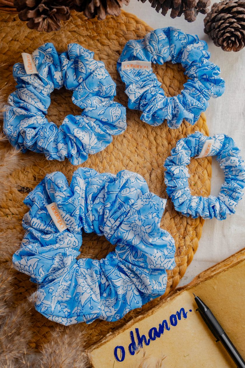 Hand Block Cotton Scrunchies