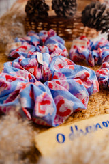 Leaf Print Cotton Scrunchie
