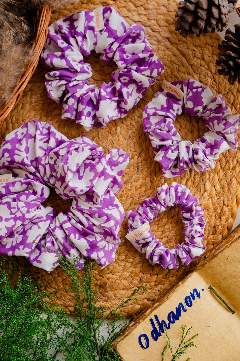 Hand Block Cotton Scrunchies