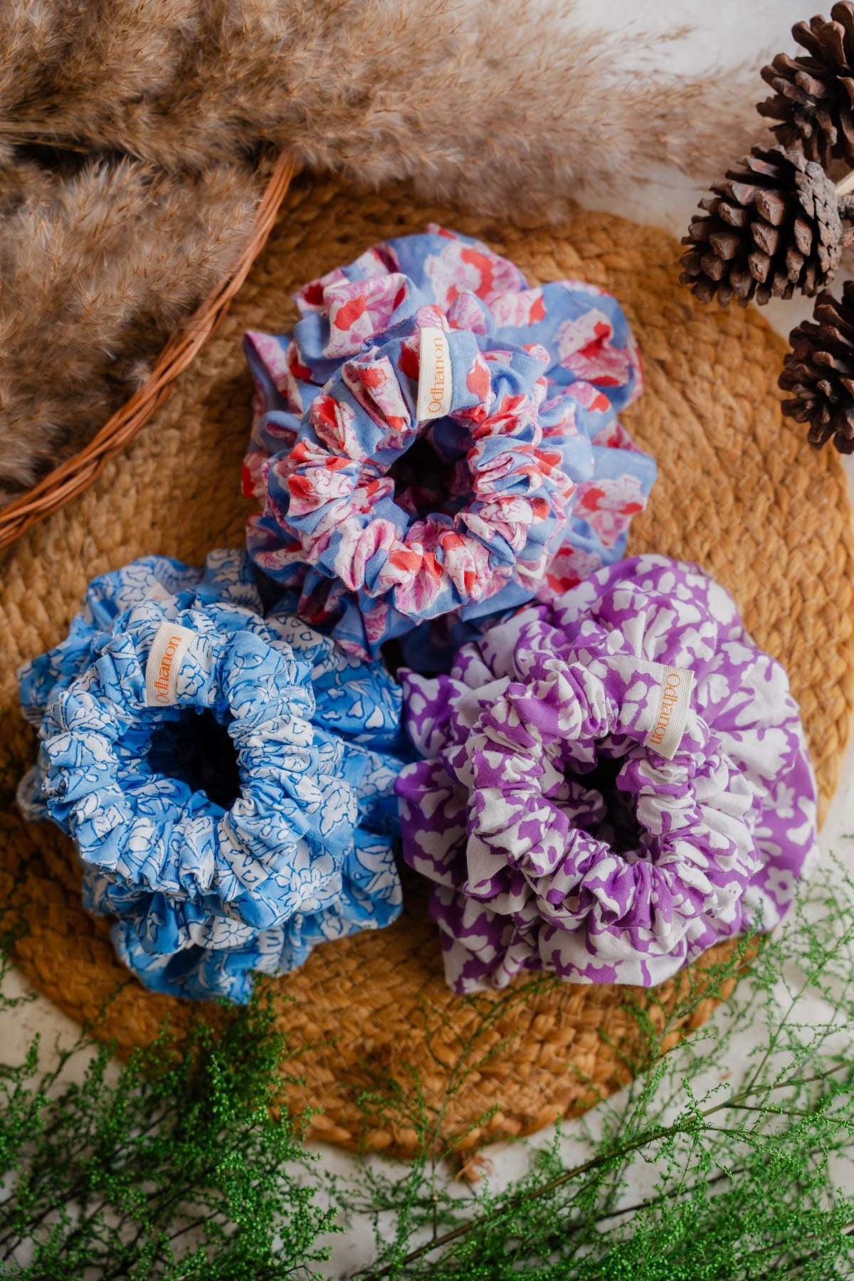 Hand Block Cotton Scrunchies