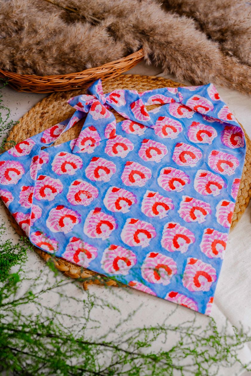Blue Cotton Head Scarf