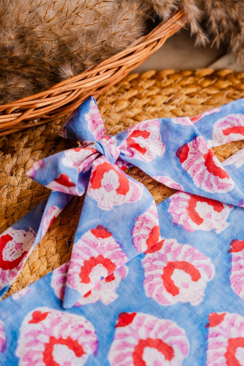 Blue Cotton Head Scarf