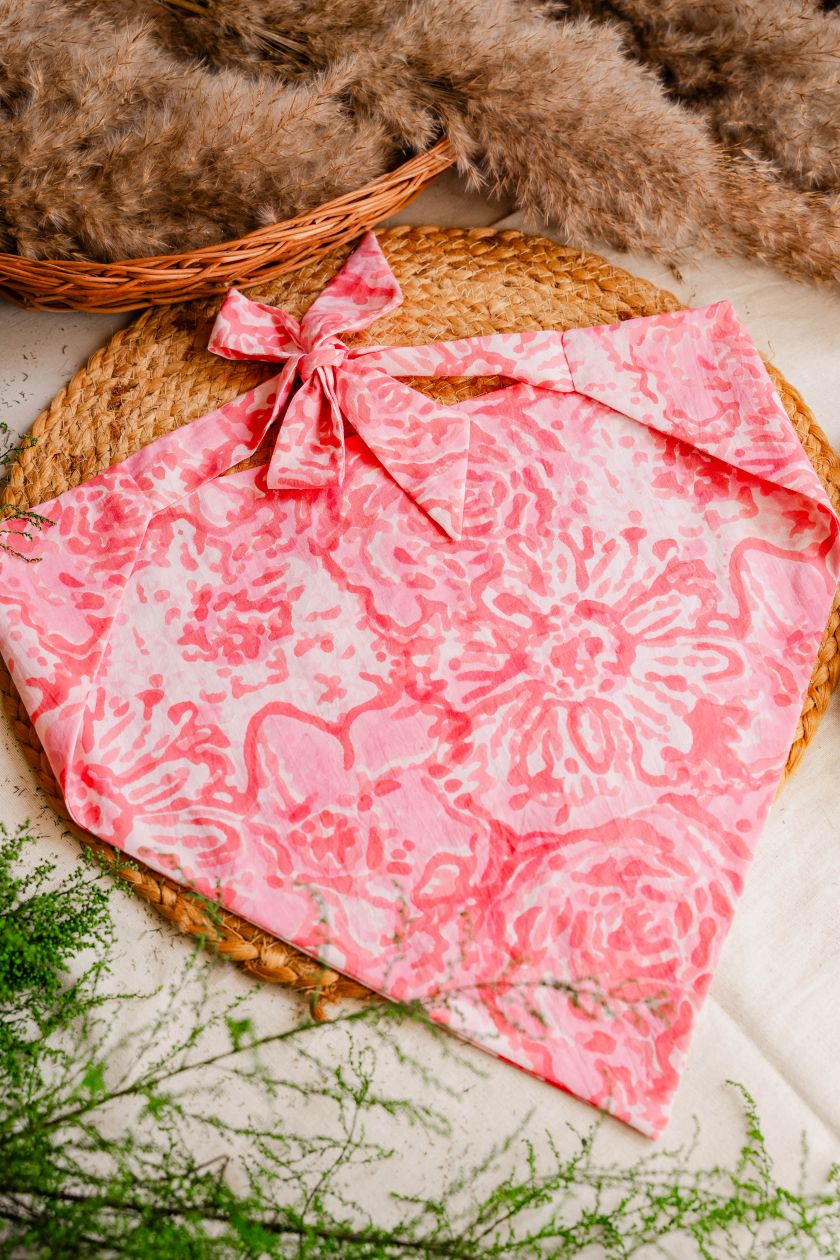 Pink Floral Bandana
