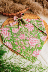 Green Bandana Pink Florals