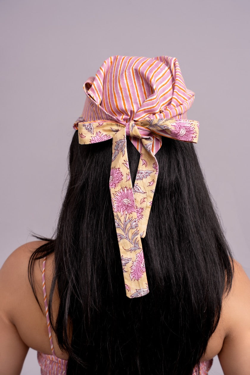 Two Side Yellow Pink Bandana - Odhanon