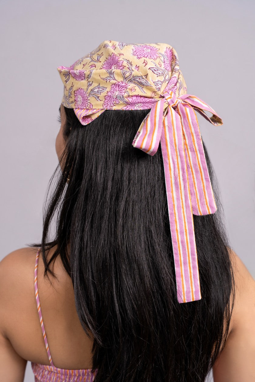 Two Side Yellow Pink Bandana - Odhanon