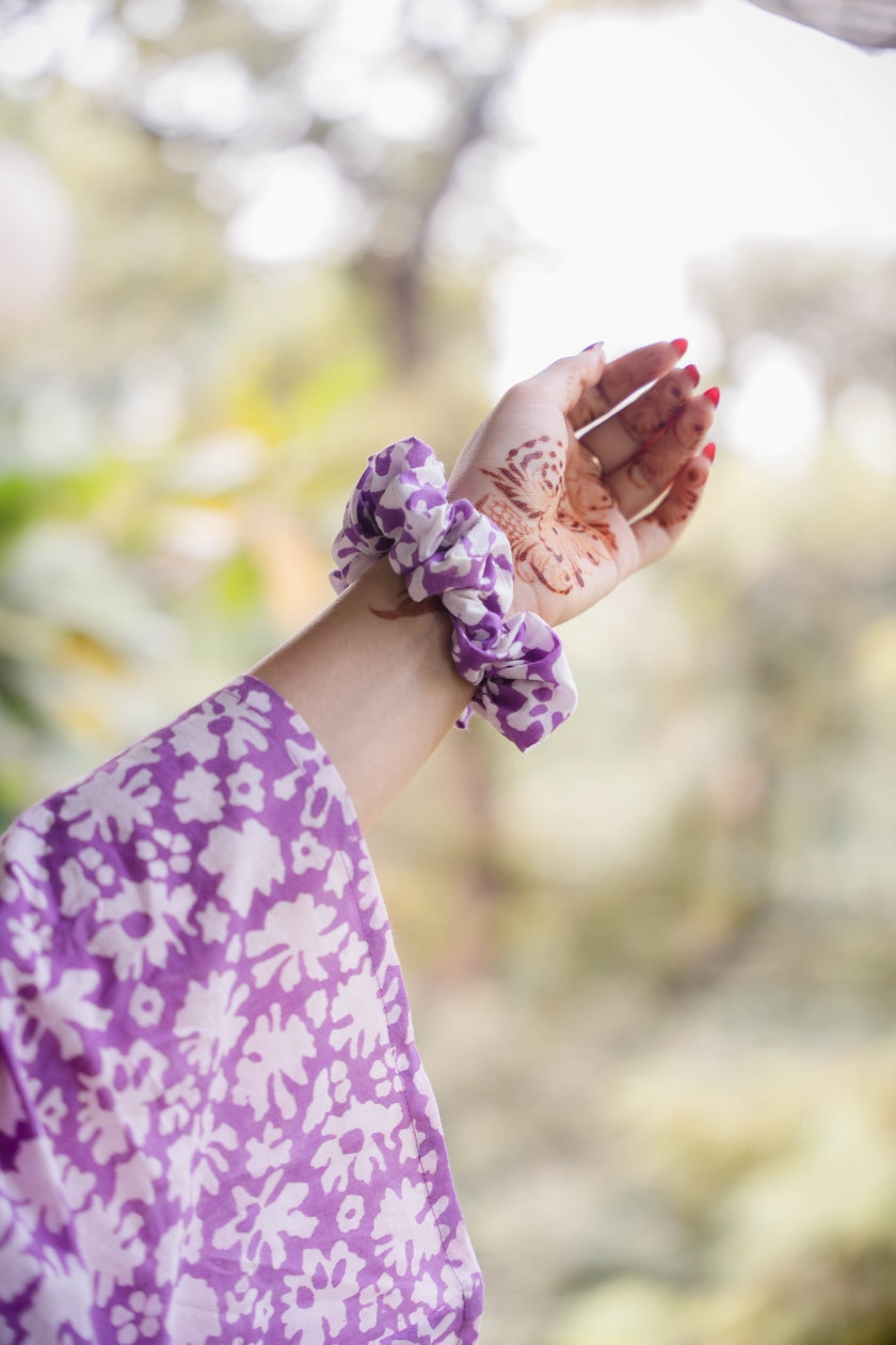 Hand Block Cotton Scrunchies