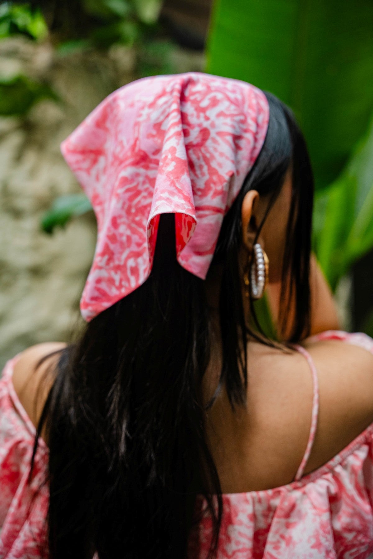 Pink Floral Bandana