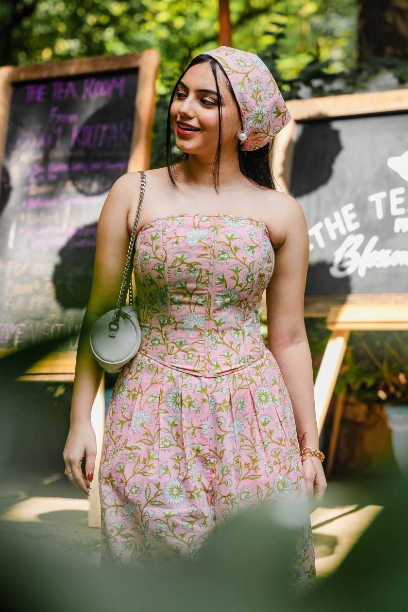 Pink Floral Corset Top