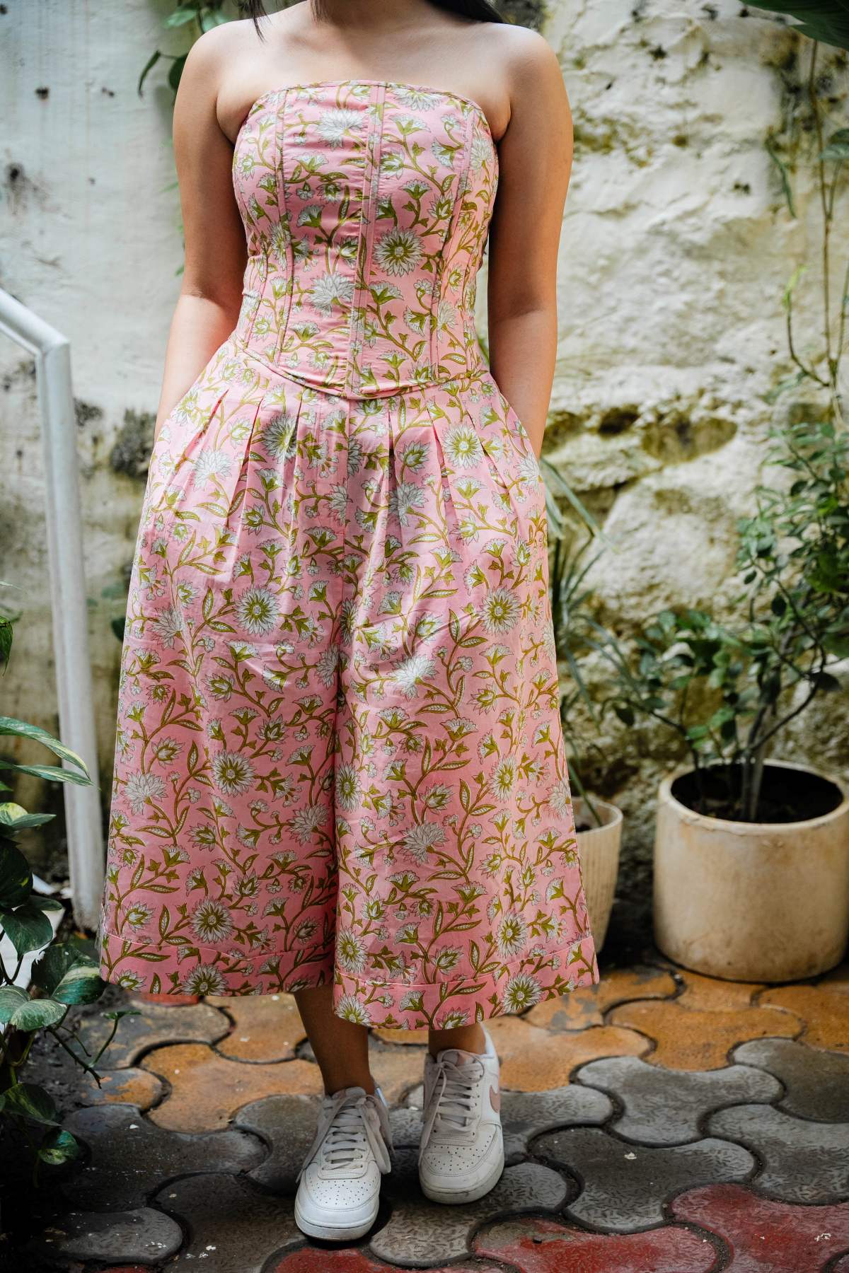 Pink Floral Corset Top