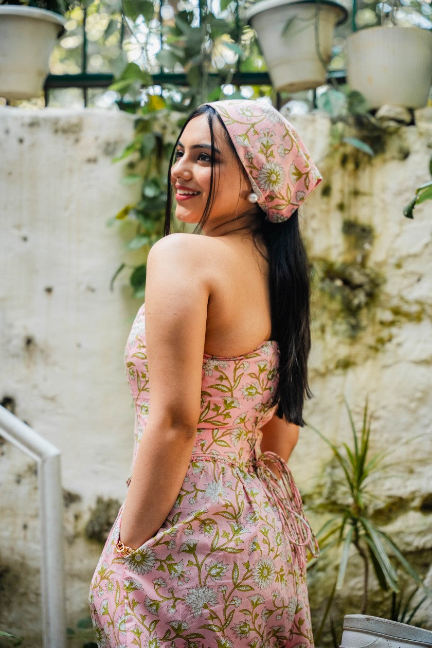 Pink Floral Corset Top