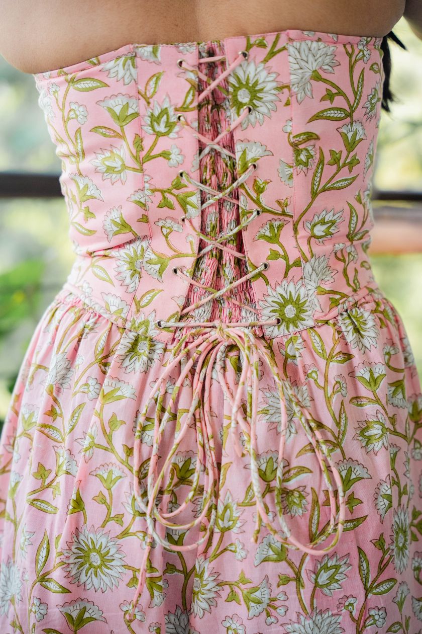 Pink Floral Corset Top