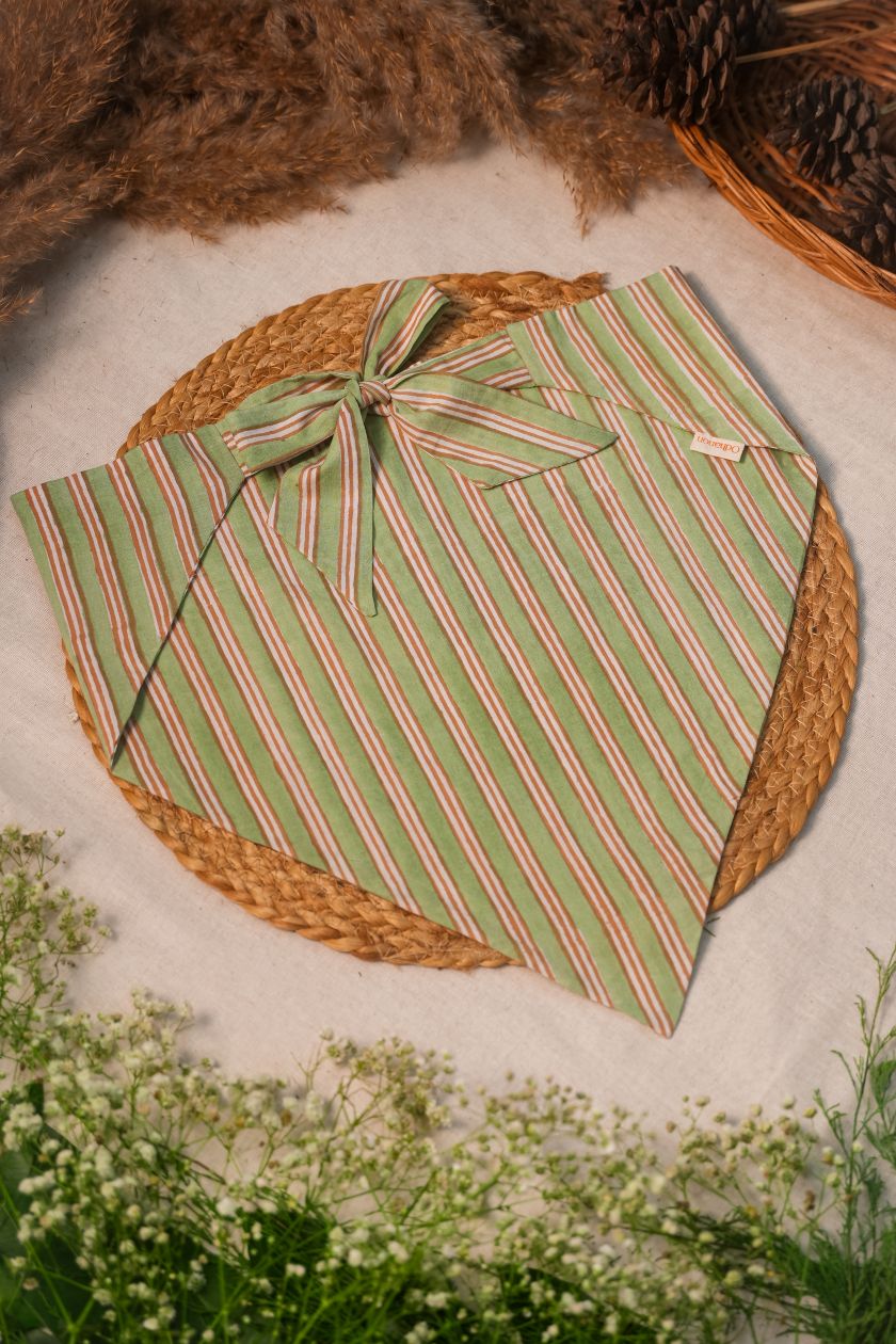 Green Stripes Bandana - Odhanon