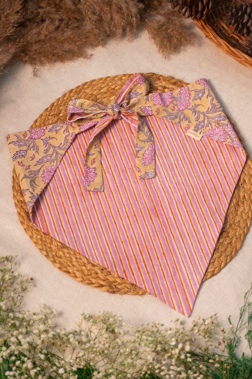Two Side Yellow Pink Bandana - Odhanon