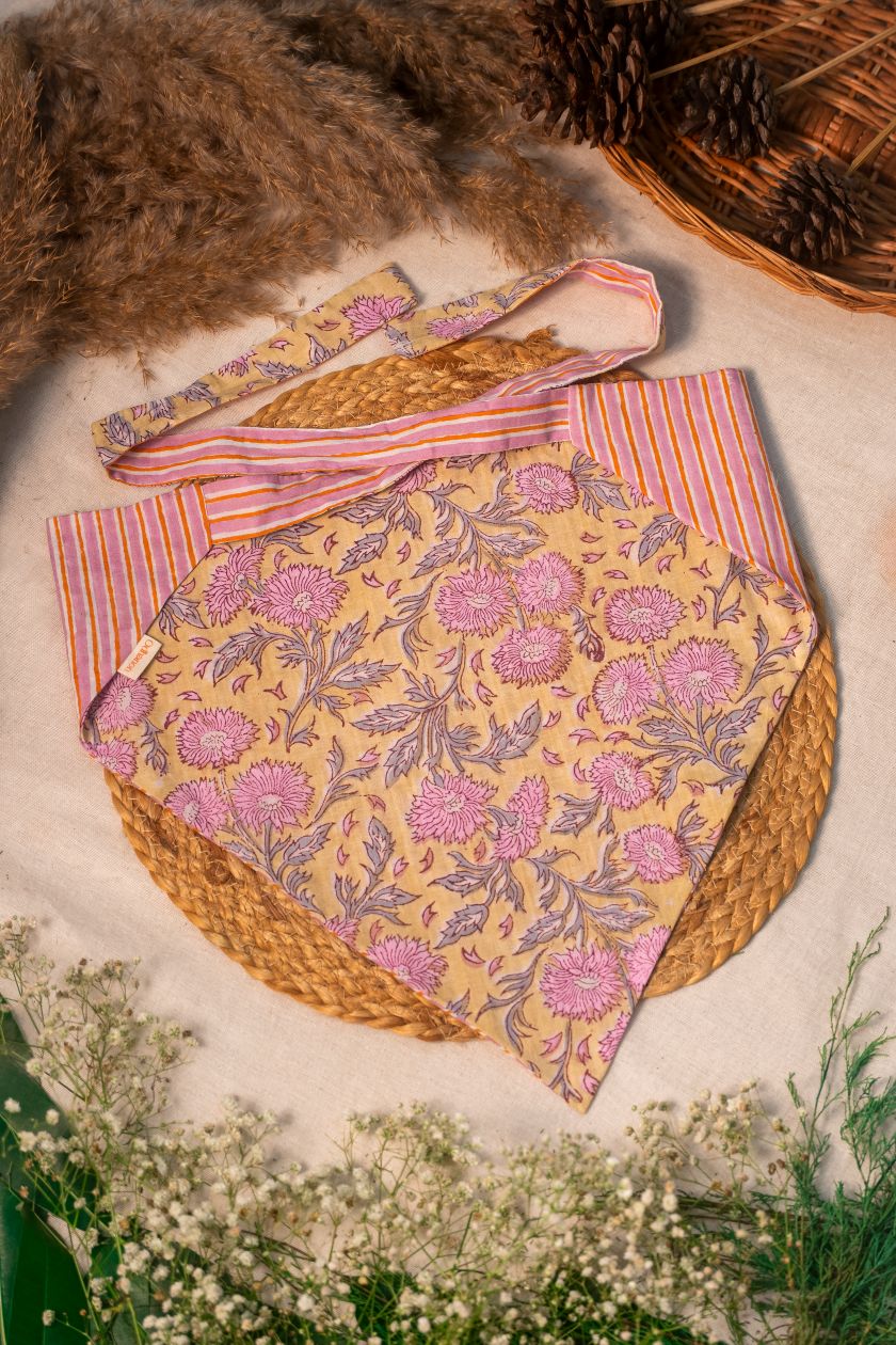 Two Side Yellow Pink Bandana - Odhanon