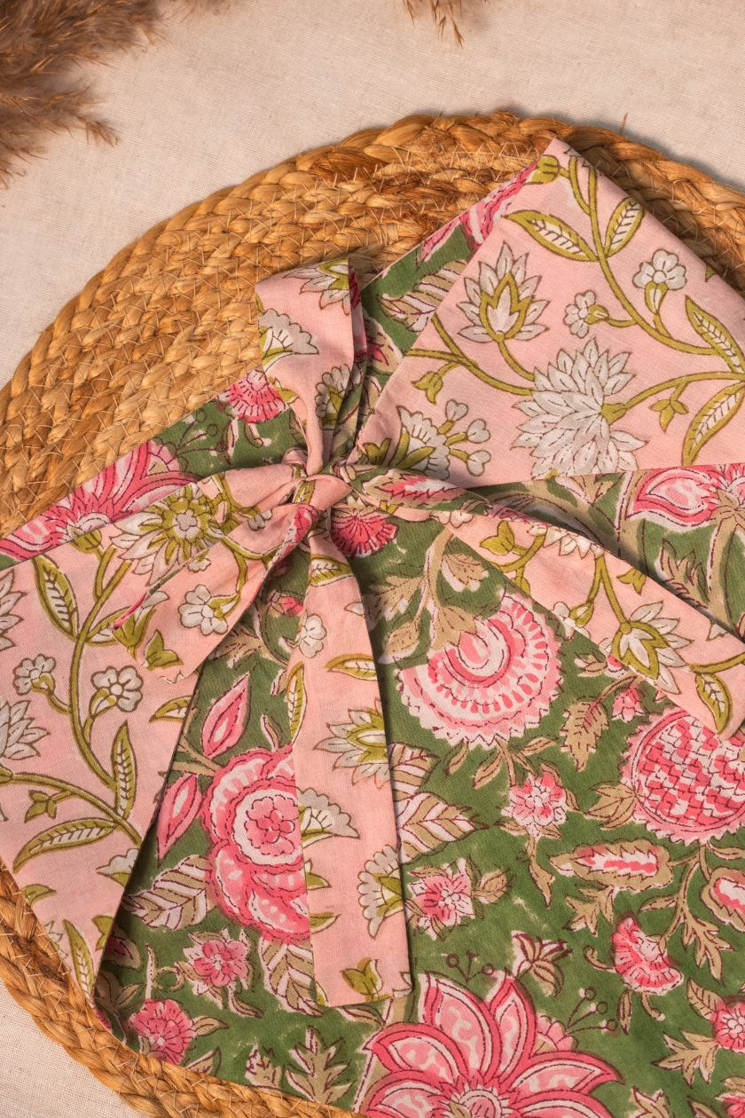 Two Side Pink Green Bandana