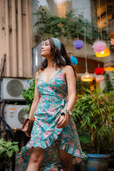 Green Floral Head Scarf