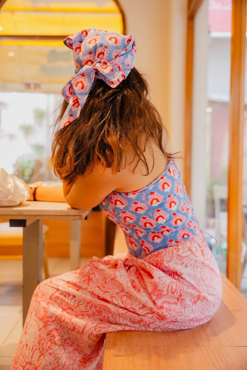 Blue Cotton Head Scarf