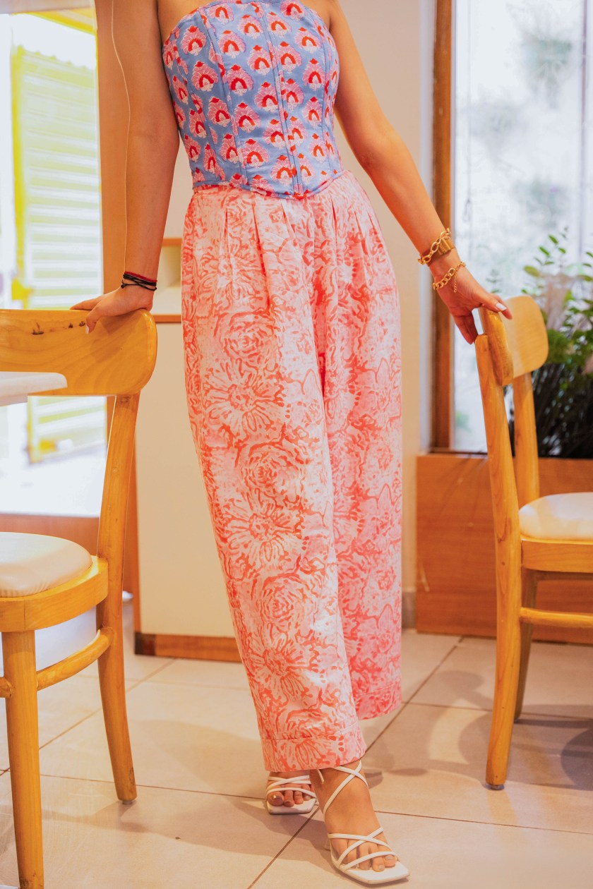 Blue Corset Floral Co-ords