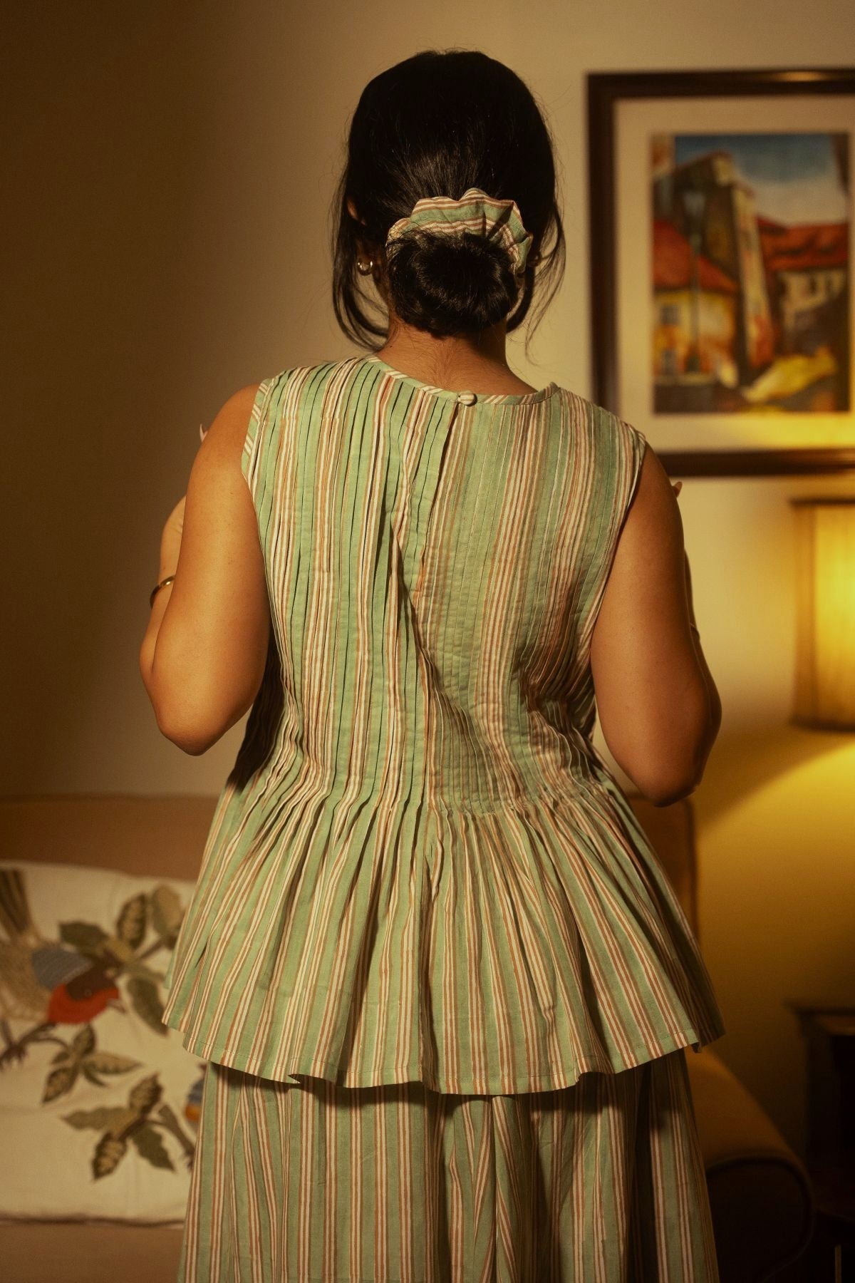 Green Stripes Scrunchie - Odhanon
