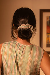 Green Stripes Scrunchie