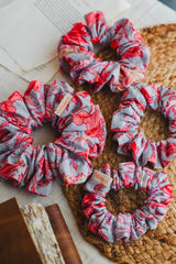 Hand Screen Pink Floral Scrunchie