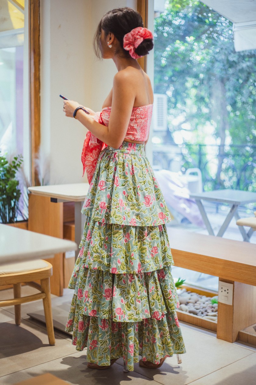 Bow Top and Floral Skirt